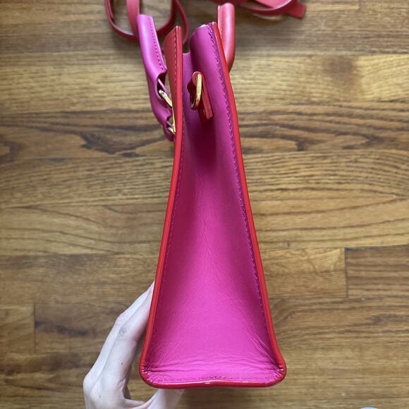 SOPHIE HULME Albion Pink RED Square leather tote Crossbody  SOPHIE HULME Albion Pink RED Square leather tote Crossbody Bag